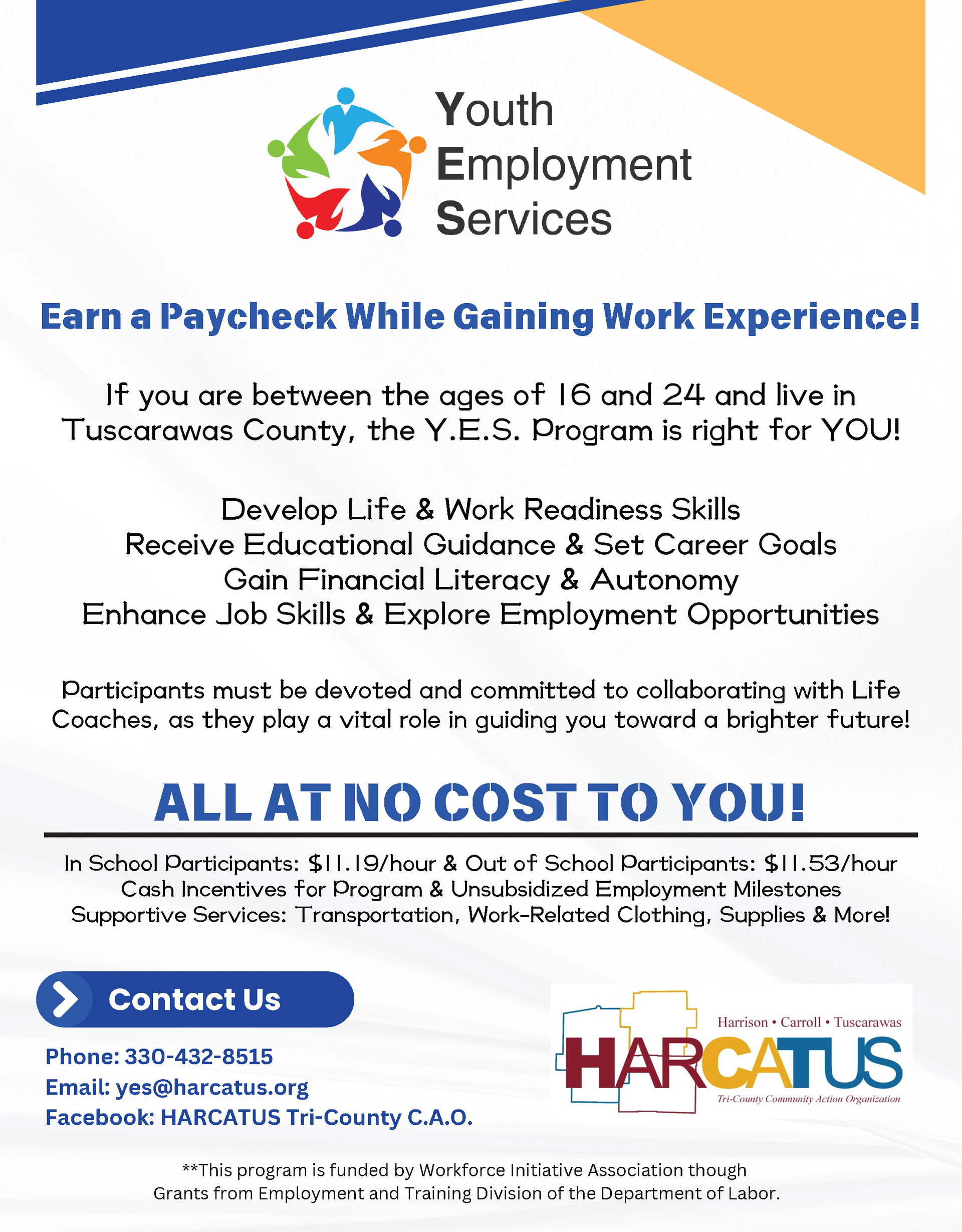 Earn a Paycheck While Gaining Work Experience flyer. Earn a Paycheck While Gaining Work Experience flyer.