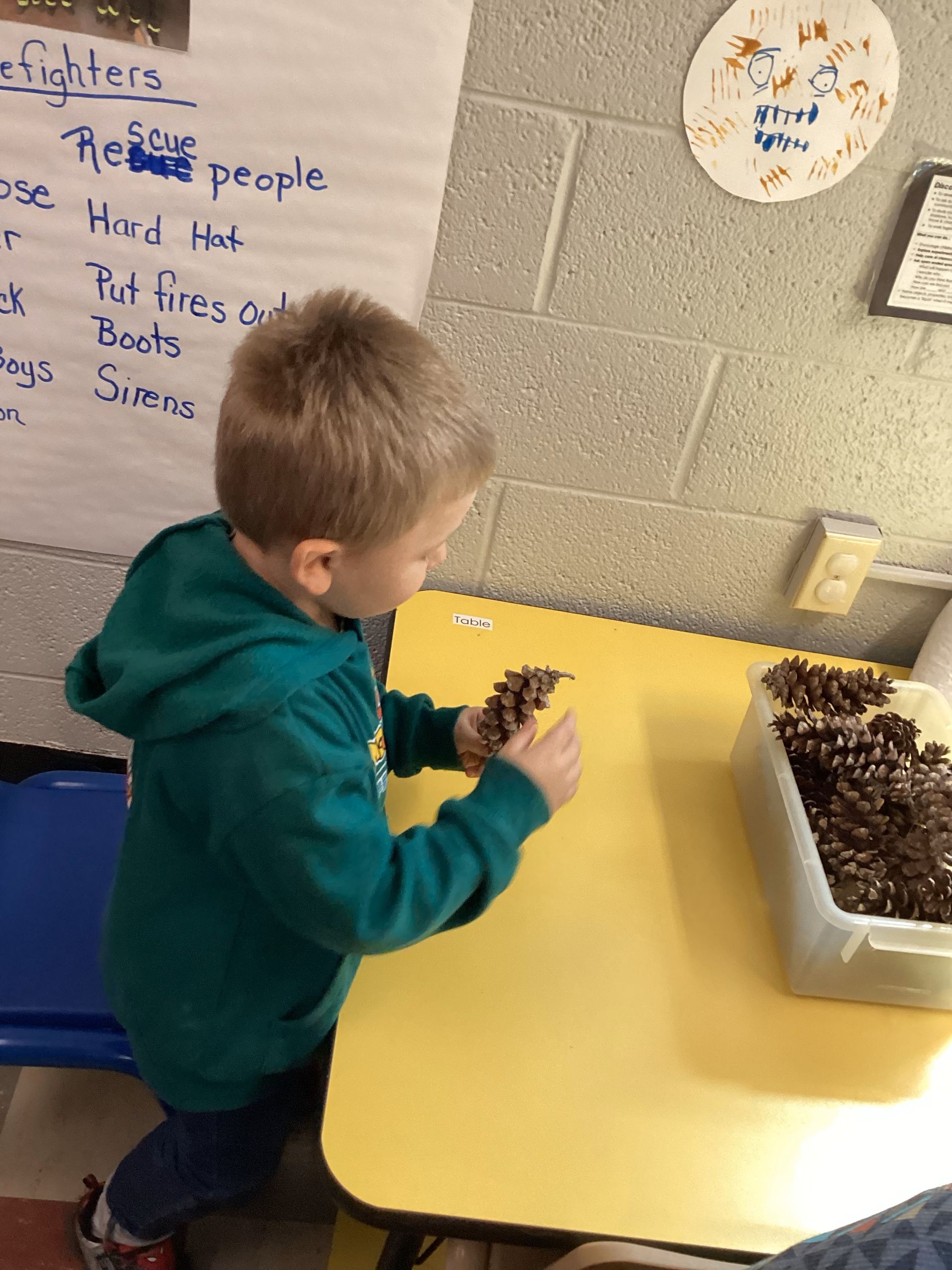 Image of young boy interacting with resources