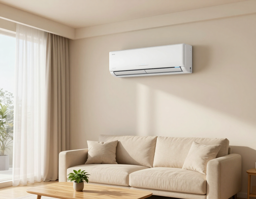 Climatizzatore inverter moderno installato a parete