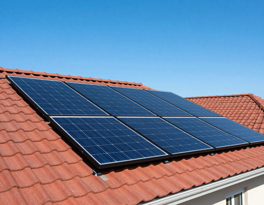 Pannelli fotovoltaici su un tetto