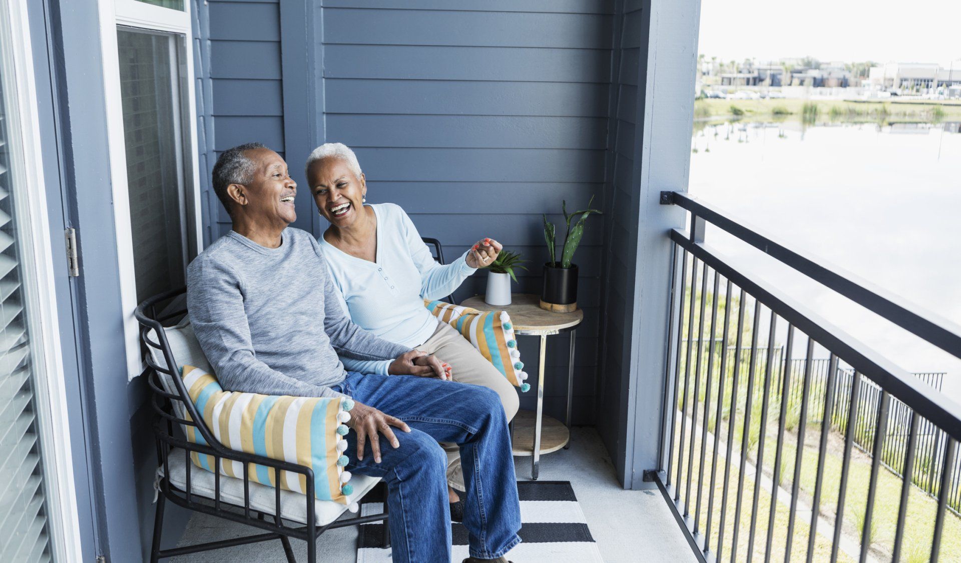 Senior Couple Relaxing on Porch — Dallas, TX — Kristi’s Senior Solutions