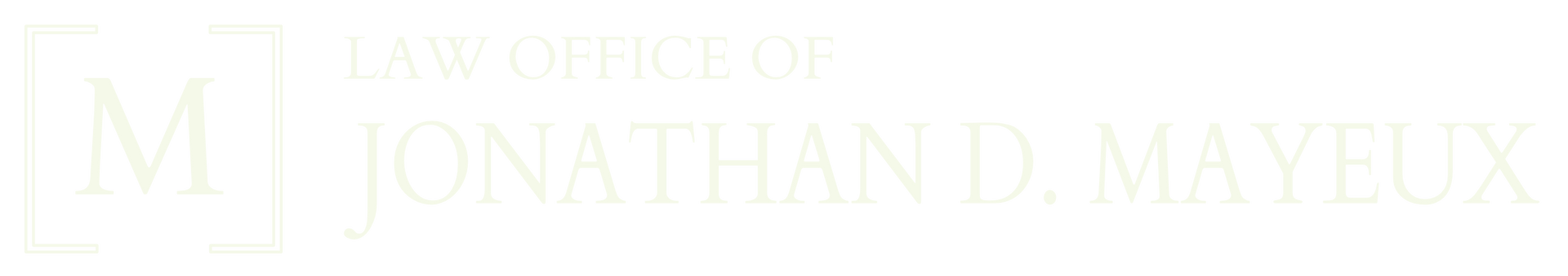 Logo with a large gold “M” and the name “Jonathan D. Mayeux” in elegant gold text on a white background