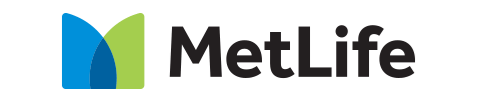 MetLife logo with blue and green icon and black wordmark