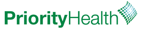 Priority Health logo in green with a dotted teal diamond icon