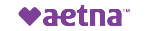 Purple Aetna logo with a heart icon