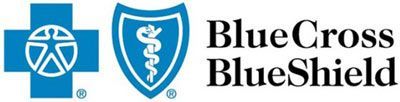 Blue Cross Blue Shield logo in blue and white with shield and medical symbols
