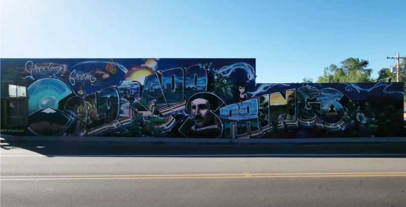 Love is Blinds Mural on Building Greetings from Colorado Springs