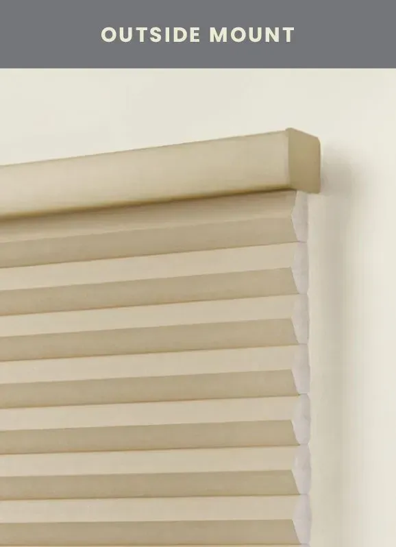 Outside mount honeycomb shades Love is Blinds Colorado 