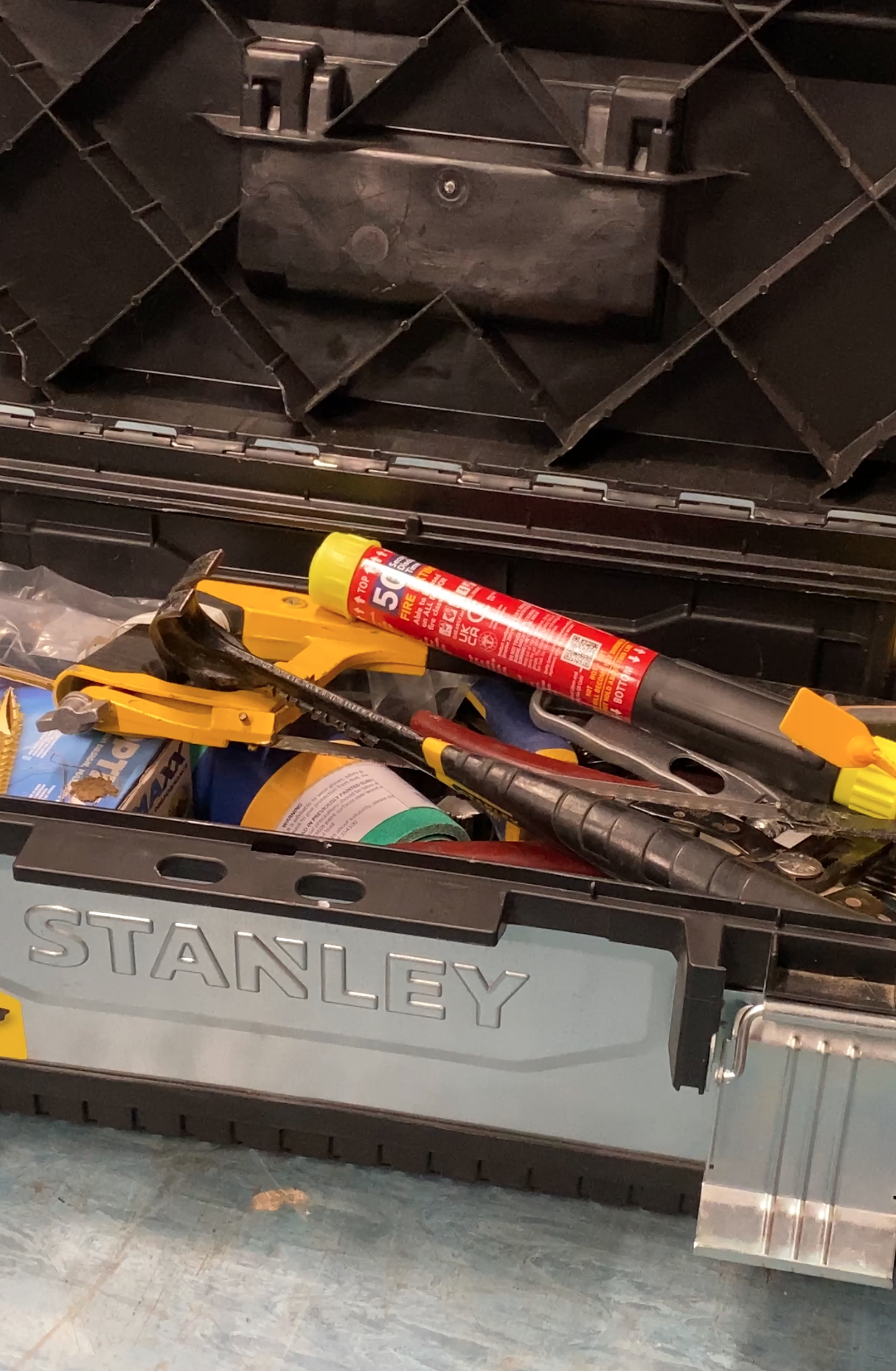 50 second Fire Safety Stick in tool box