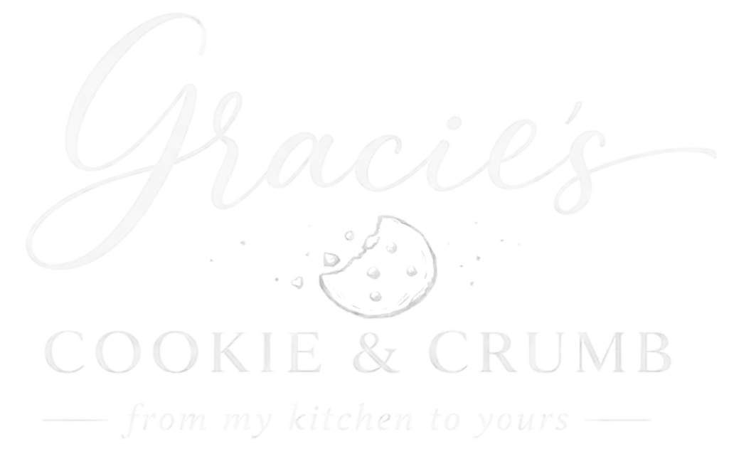 Gracie's Cookie & Crumb logo with script lettering, a cookie graphic, and text: 