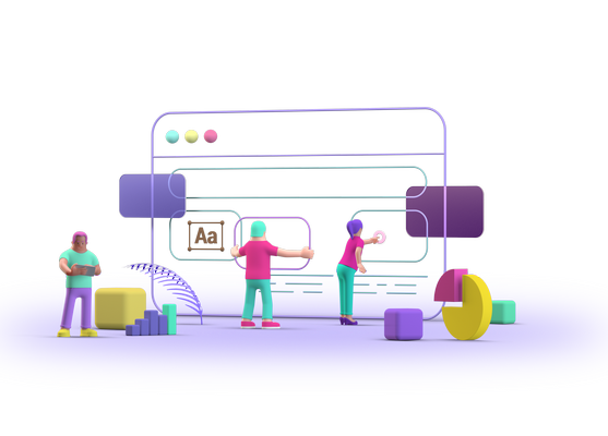 A group of people are working on a website.
