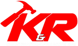 Red KR logo with a red hammer above the K and a small ampersand between the letters