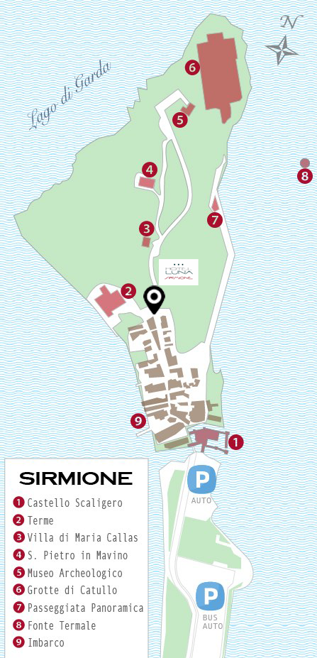 mappa  HotelLuna a Sirmione centro storico sul lago di Garda