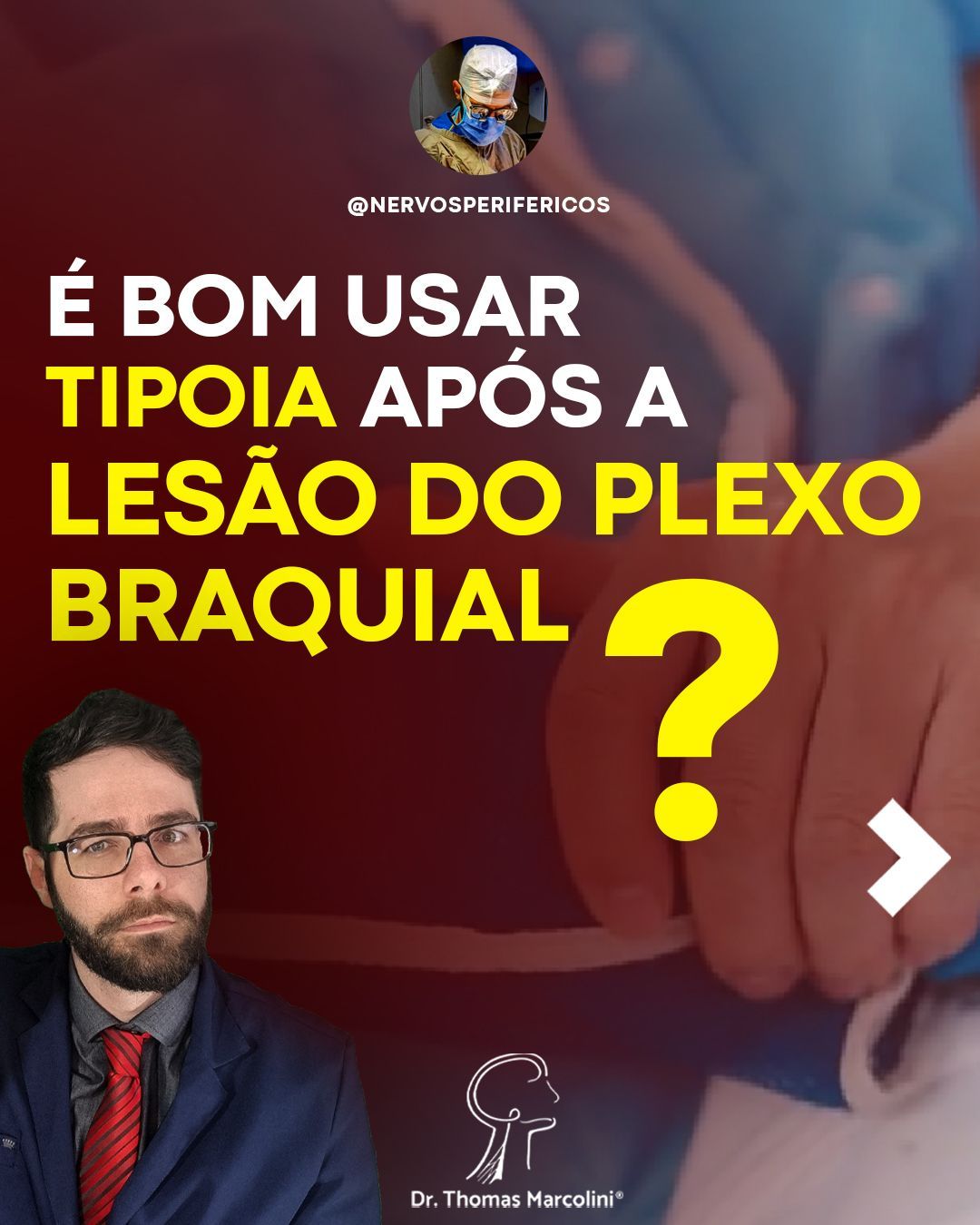 Dr. Thomas Marcolini em card com o texto 