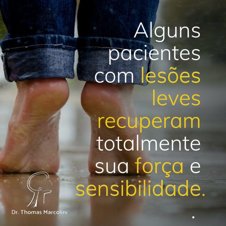 Pés descalços molhados, pacientes com lesão leve do nervo fibular recuperam força e sensibilidade