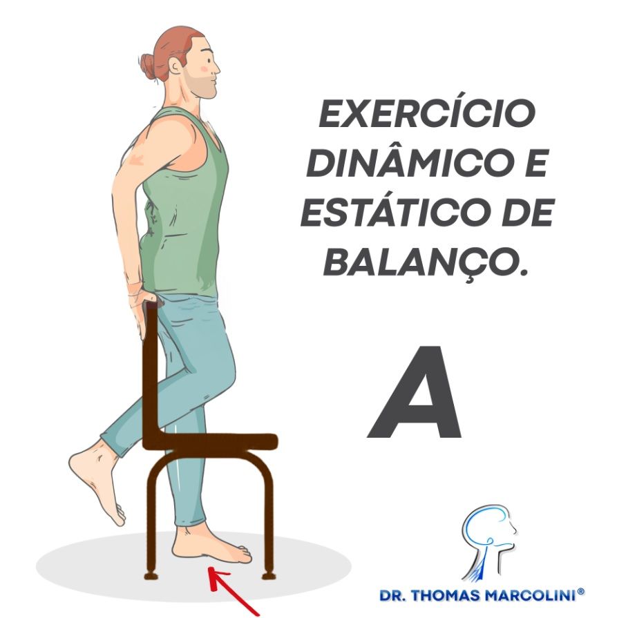 Exercício de equilíbrio dinâmico para fortalecer nervo fibular