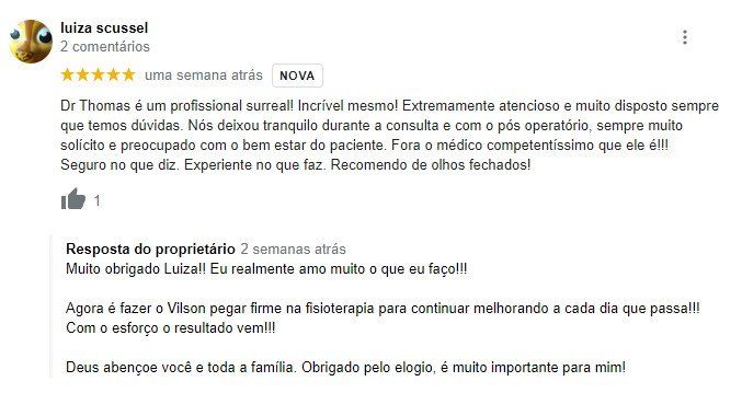 Depoimento real da paciente Luiza do Dr. Thomas Marcolini.