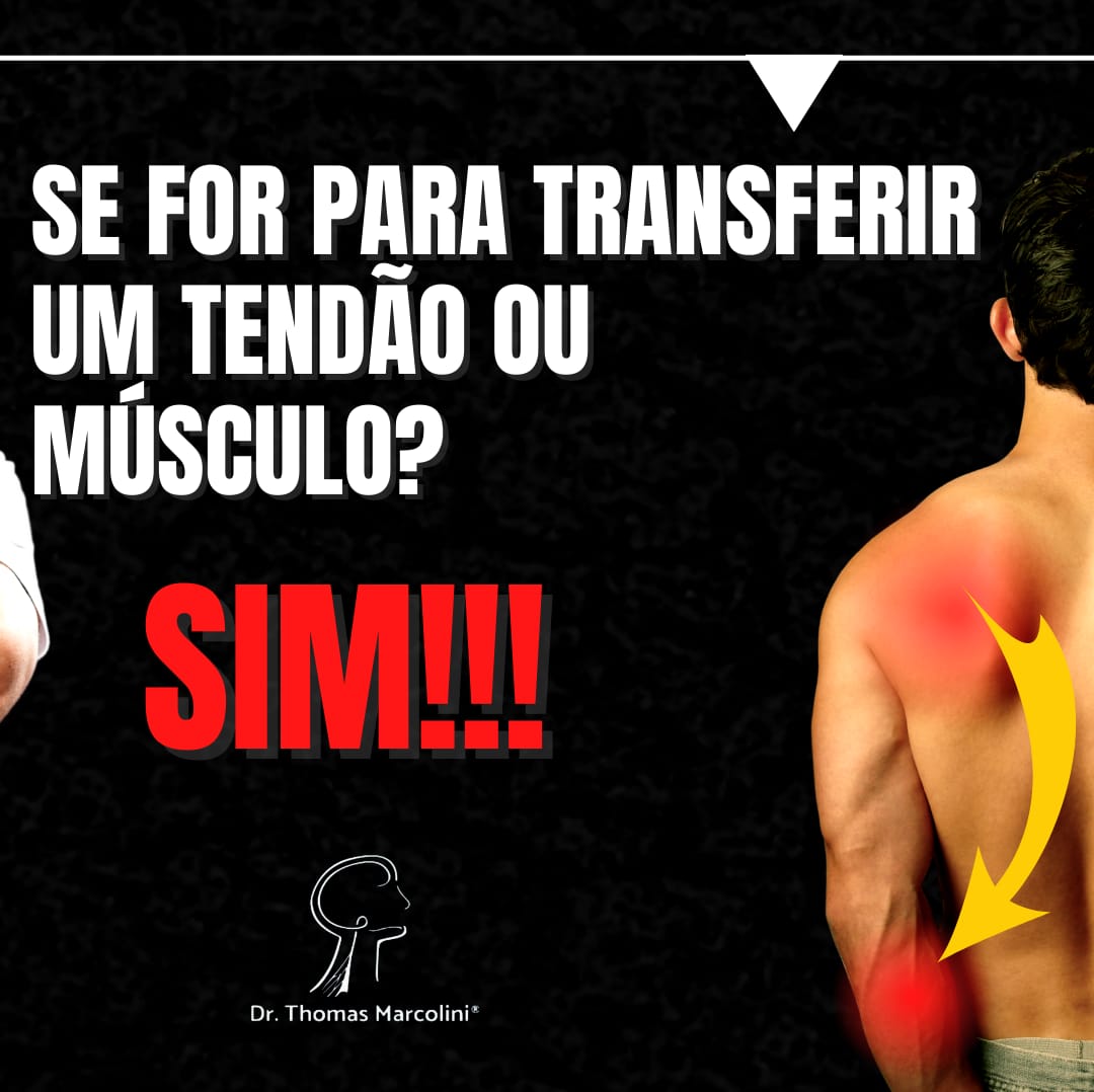 Homem visto de costas com dor no ombro destacada em vermelho, com o texto