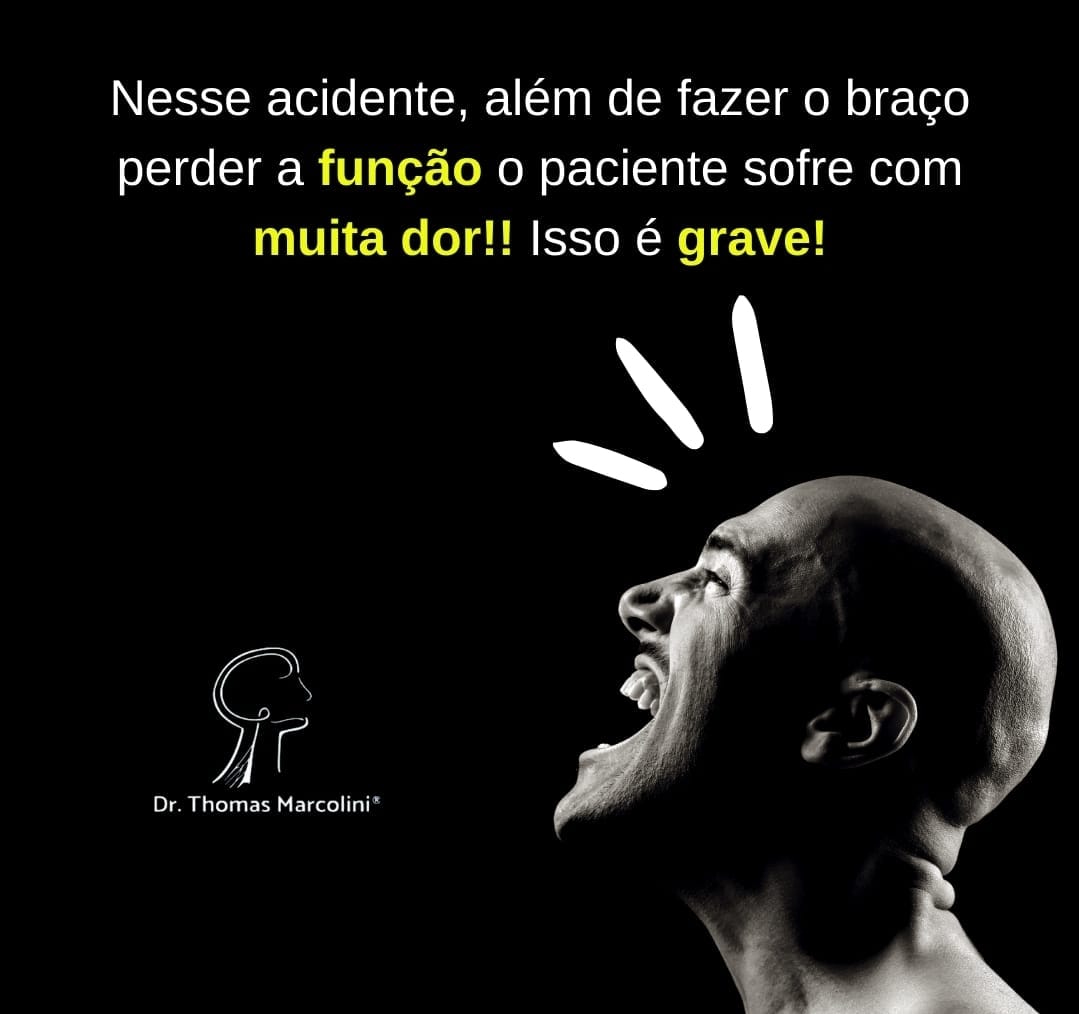 Homem gritando de dor com o texto