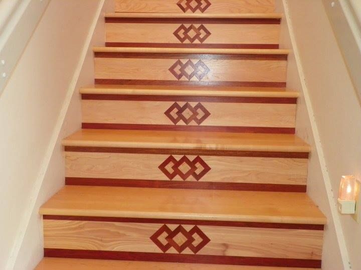 Stairs With Inlay Design — Seattle, WA — Sterling Hardwood Floors Stairs With Inlay Design — Seattle, WA — Sterling Hardwood Floors