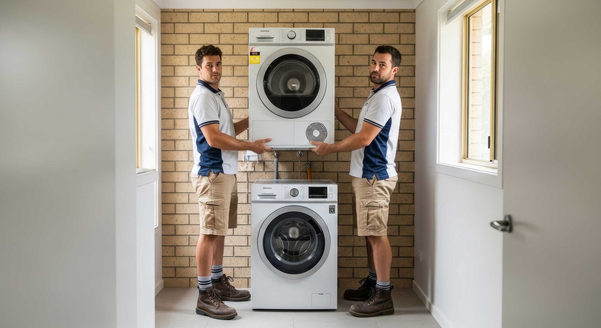 Dryer Installation on Brick Wall in Residential Toowoomba Home