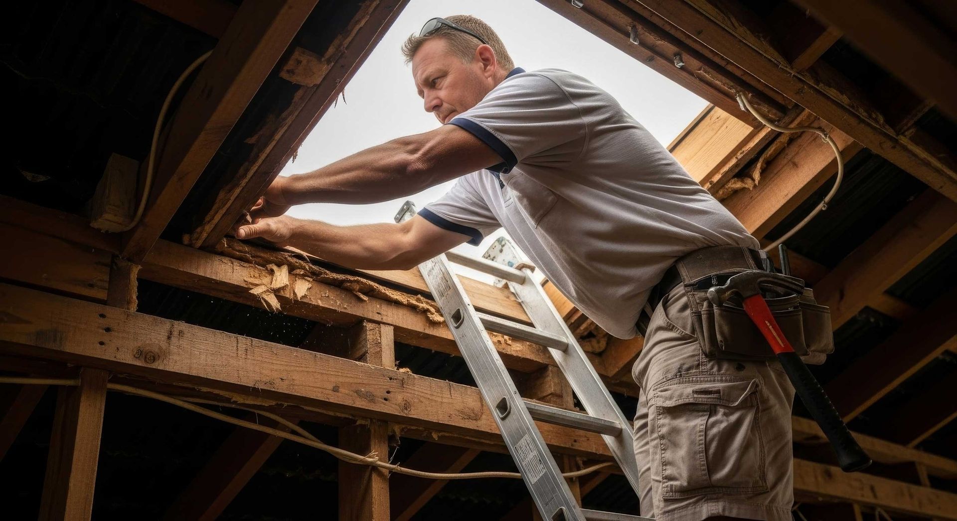 Urgent roof repair on Toowoomba home after storm damage