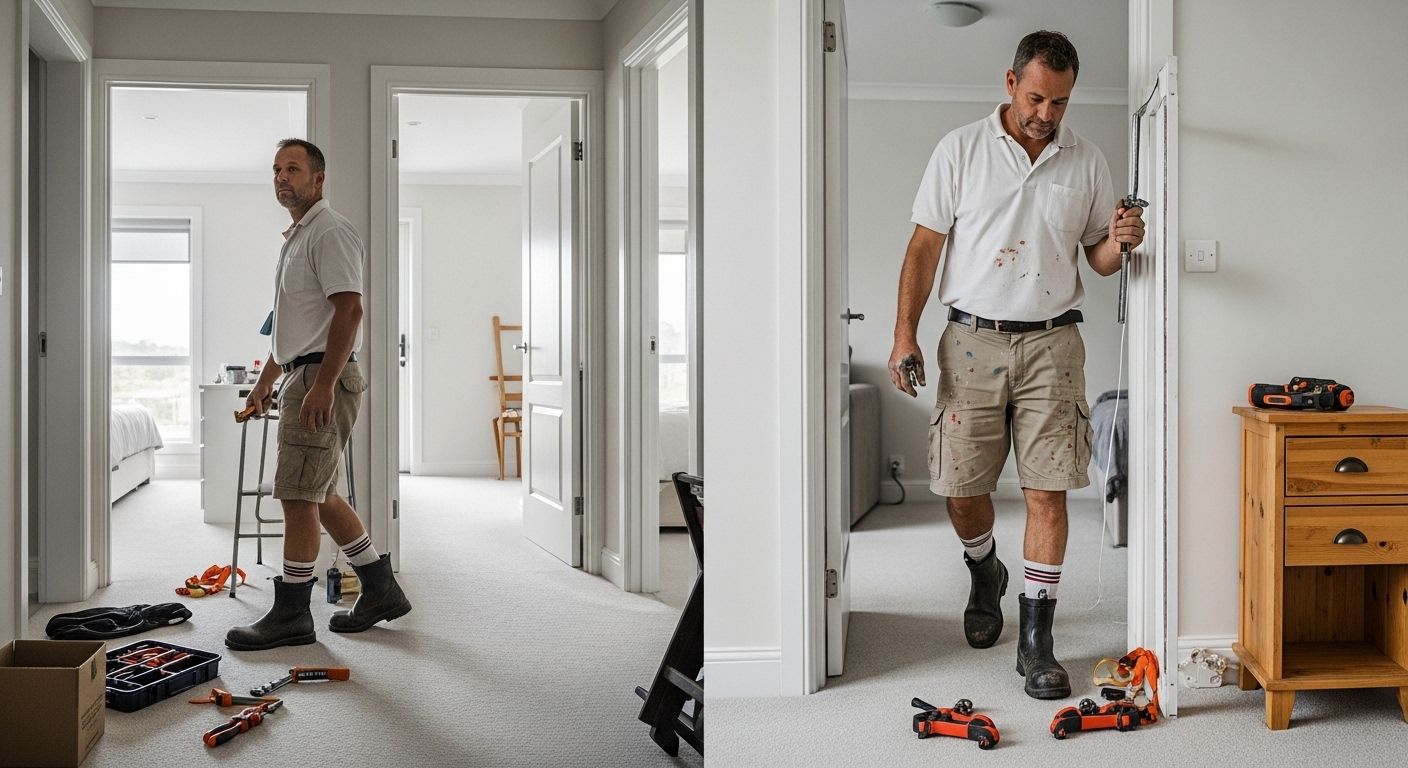 Handyman Completing Multiple Maintenance Jobs In Toowoomba Rental