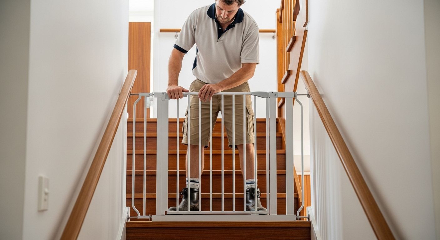 Installing Safety Gate On Stairs In Toowoomba Family Home