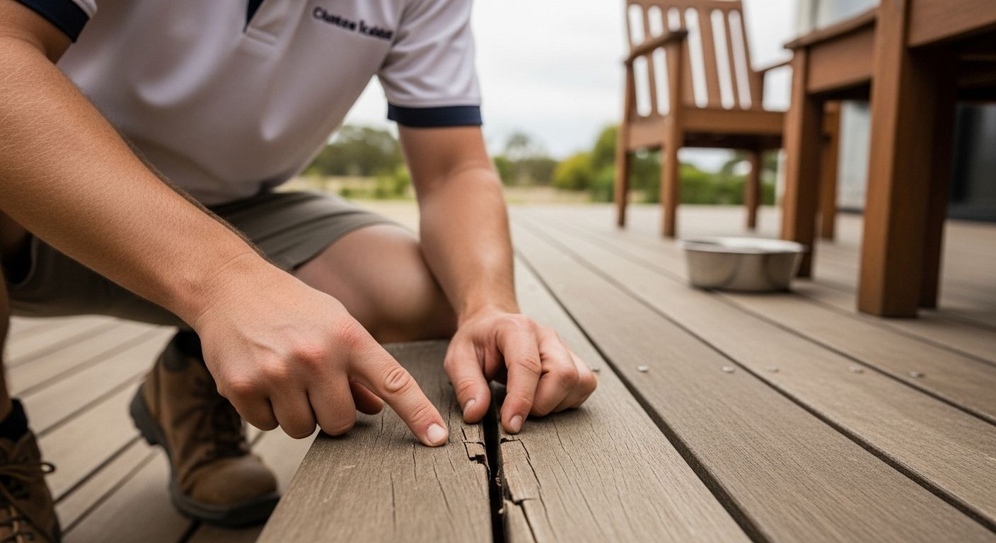 Checking Deck Timber For Soft Spots During Toowoomba Winter