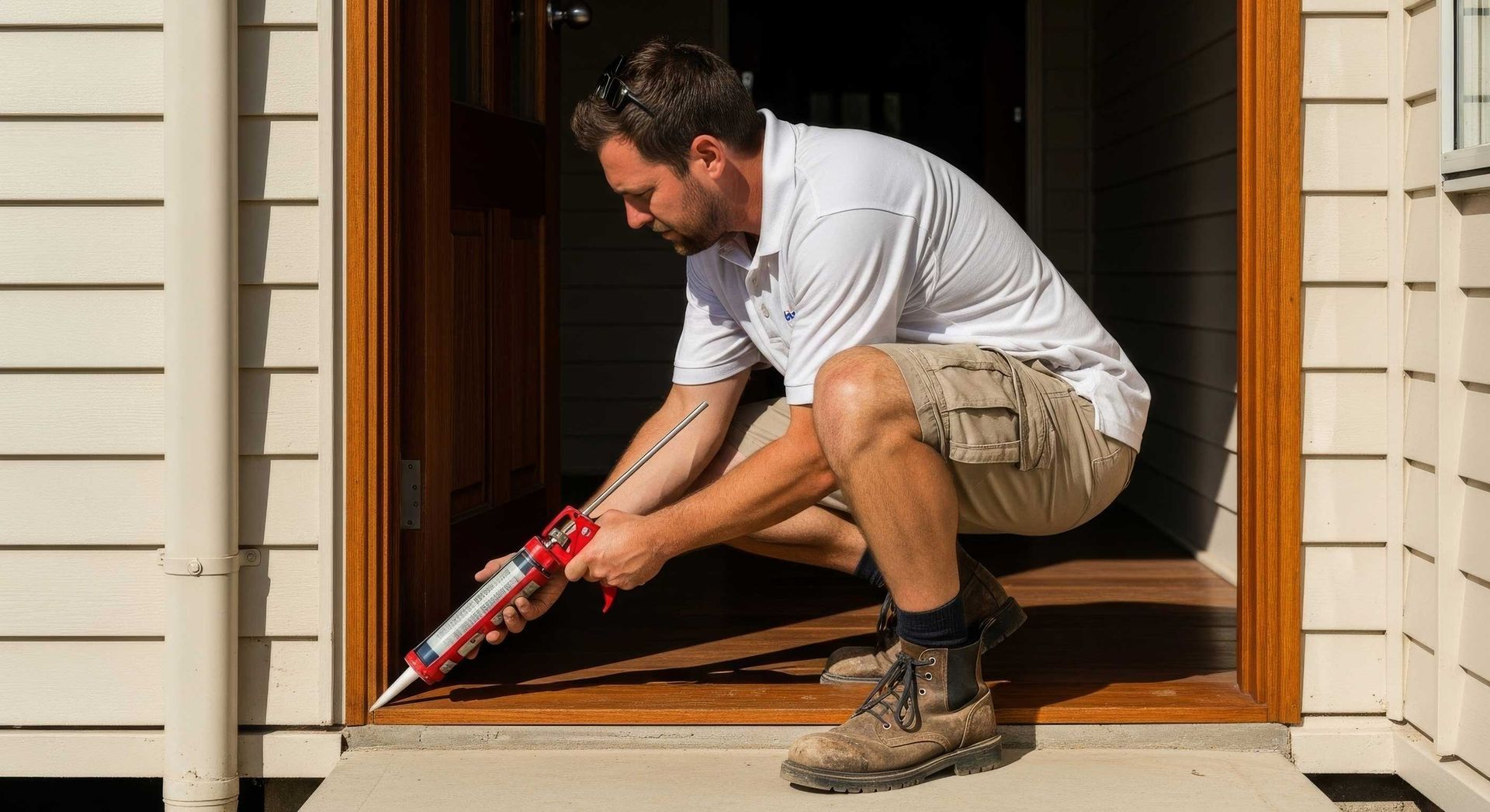 Closeup Of A Tradie Installing An Exterior Door Handle Toowoomba