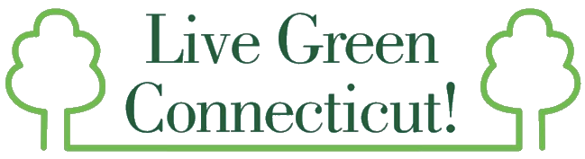 Green logo reading “Live Green Connecticut!” with two outlined trees