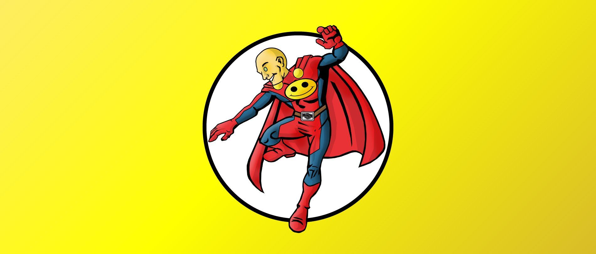 Superchum in a classic superman pose