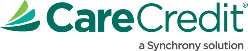 CareCredit logo in teal and green with the tagline “a Synchrony solution”