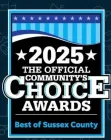2025 Official Community’s Choice Awards badge, “Best of Sussex County,” in blue and white