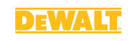 DEWALT logo in bold yellow text on a white background