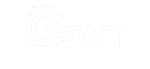 Logo with a gear, circuit, and the letters PWT in dark blue.