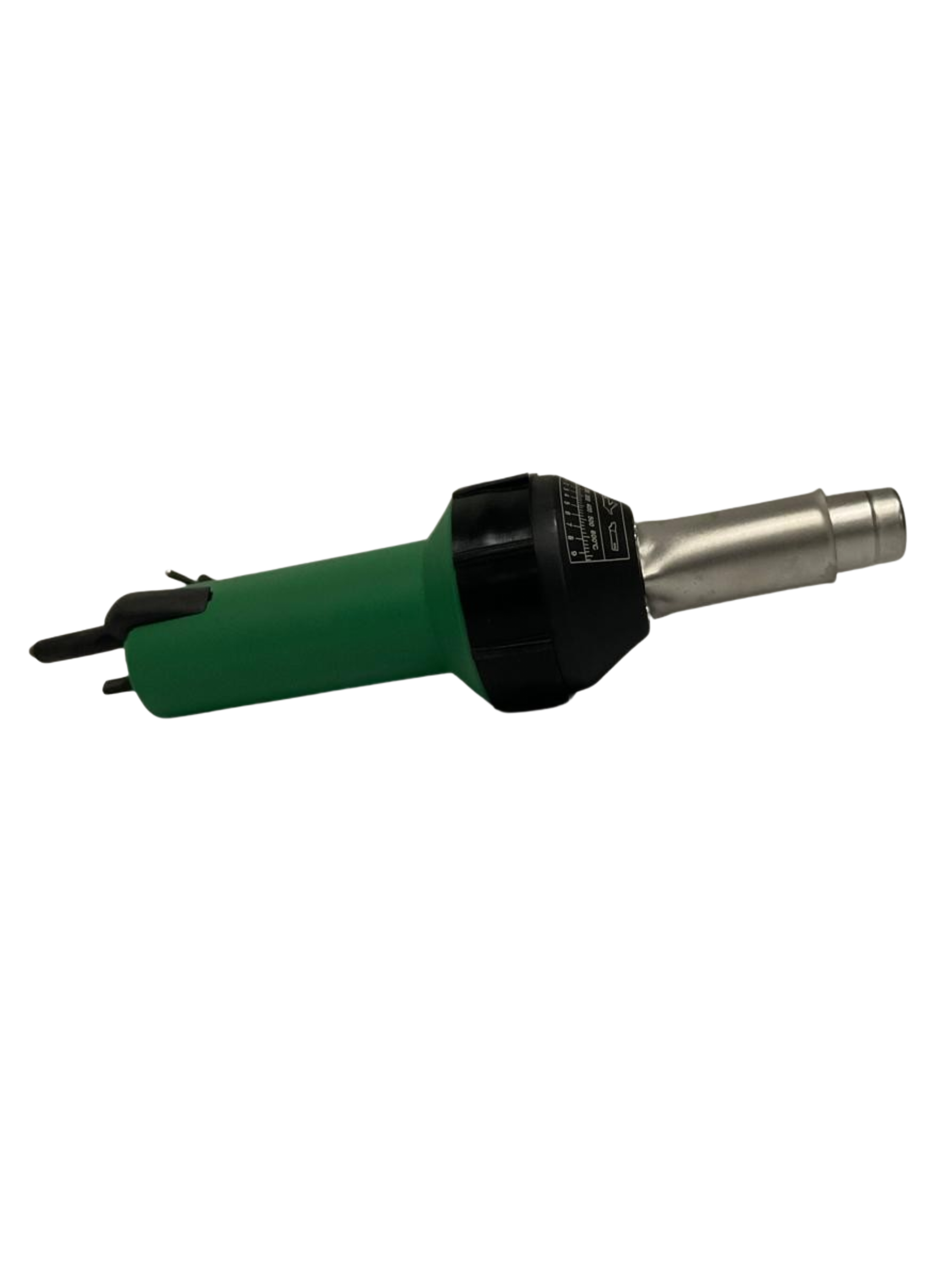 Green and black heat gun with a silver nozzle.