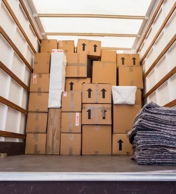 Moving Boxes Packed into a Removalist Van — Go With Joe REMOVALS in Zilzie, QLD
