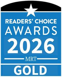 MRT Readers’ Choice Awards 2026 Gold badge for top roofing company