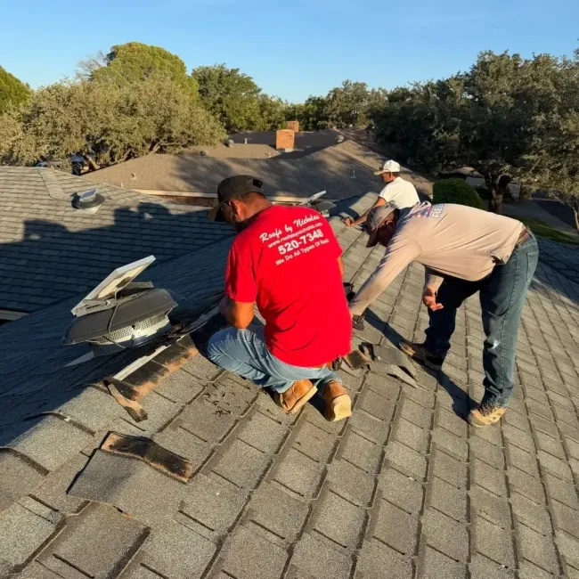 Roofs by Nicholas crew installing a solar vent on a Midland home