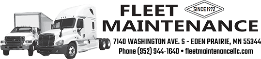 Logo for Fleet Maintenance: trucks with text