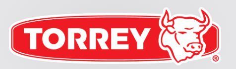 El logotipo de Torrey: óvalo rojo con el texto