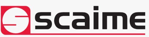 Logotipo de Scaime: cuadrado rojo con forma de