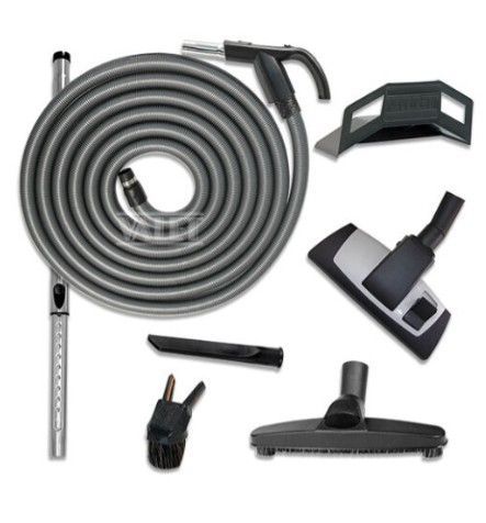Vacuum cleaner hose and attachments kit on white background — Depinto Agencies In North Mackay, QLD