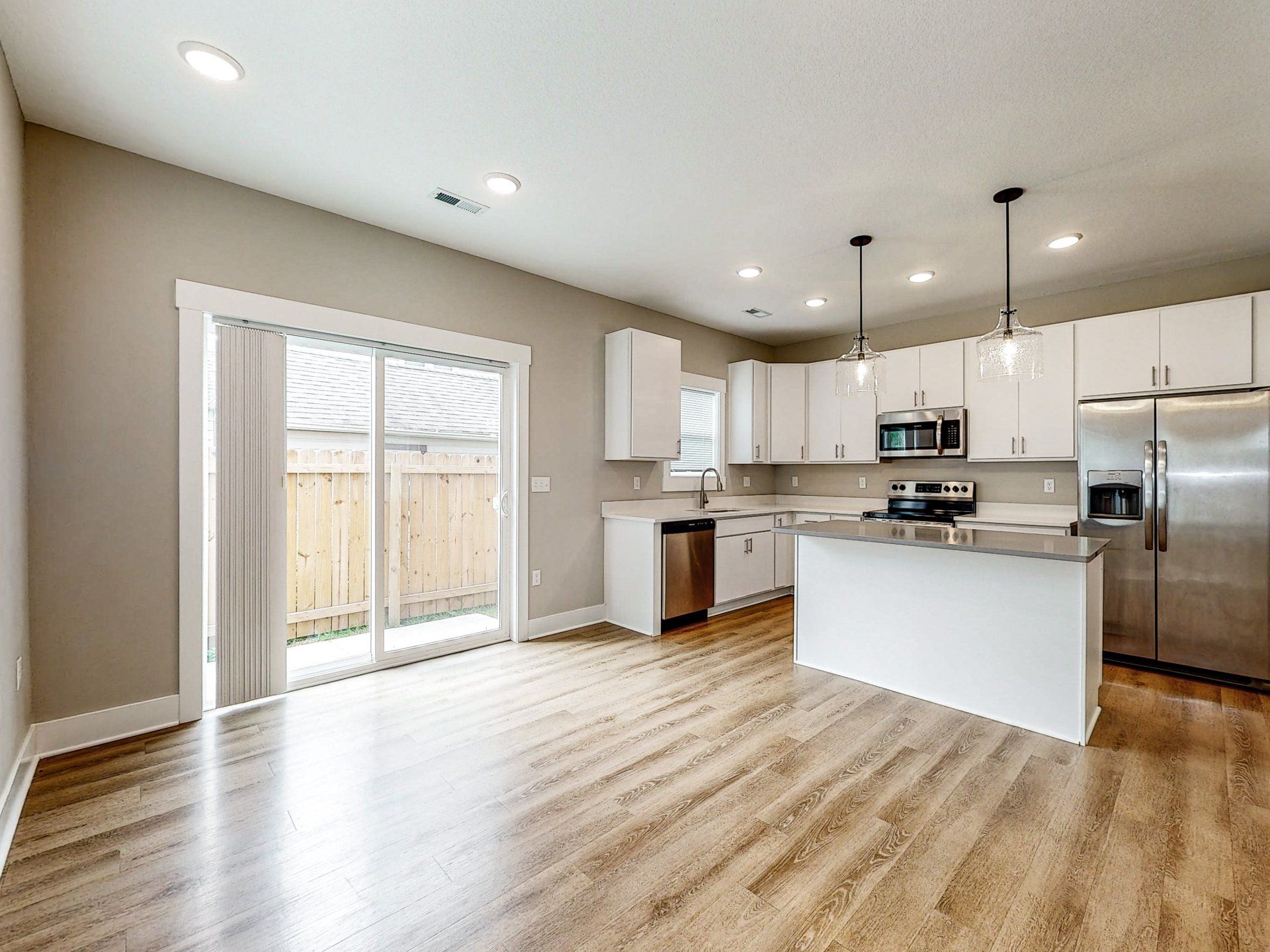 living room and kitchen