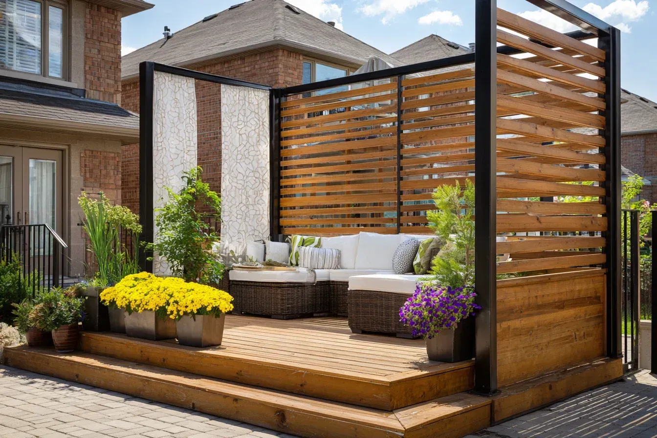 Multi-level deck construction Vancouver using cedar, composite, and structurally optimized framing. Deck Builders Vancouver deliver functional tiered outdoor design. Perfect for maximizing space and visual appeal.
Pergola deck Vancouver created by expert Deck Builders Vancouver with cedar beams, shade structures, and integrated design elements. This deck installation Vancouver enhances outdoor comfort and natural beauty. Great for stylish outdoor living.