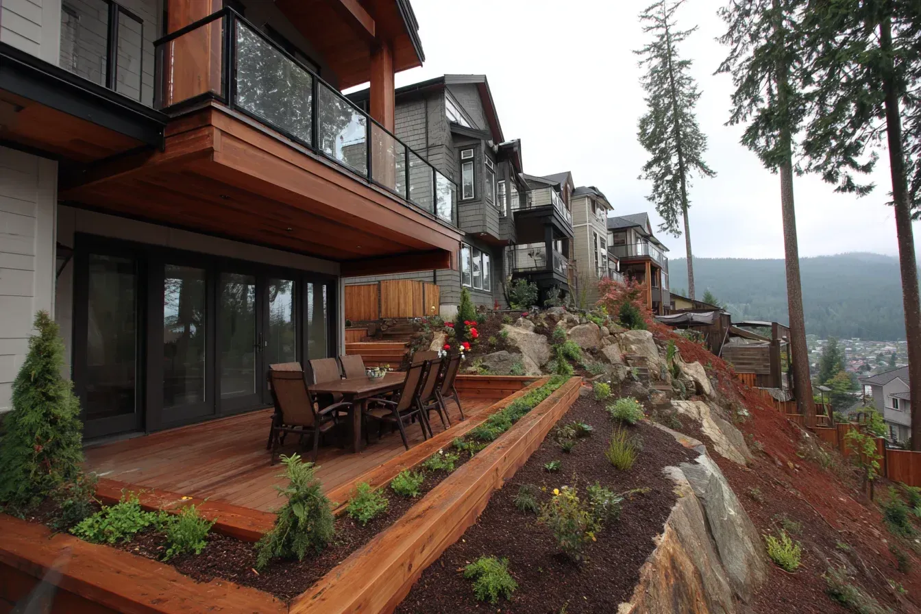 Deck Builders Vancouver installing pergola-covered composite decks with advanced shading. This Vancouver deck installation enhances comfort and design. Perfect for summer outdoor experiences.
Deck drainage systems Vancouver designed by Deck Builders Vancouver to prevent pooling and wood damage. This deck construction Vancouver BC ensures long-term structural health. Great for high-moisture settings.
Deck Builders Vancouver constructing solid concrete footings and anchors for deck stability. This Vancouver deck installation is engineered for safety. Essential for elevated decks.