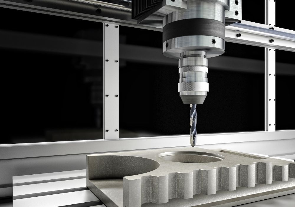 CNC machine in Nottingham cutting out a circle