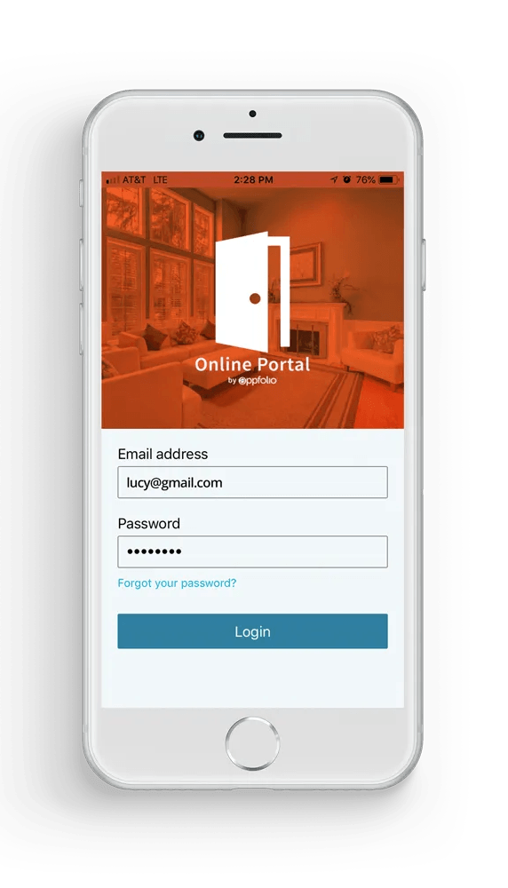iPhone displaying Online Portal