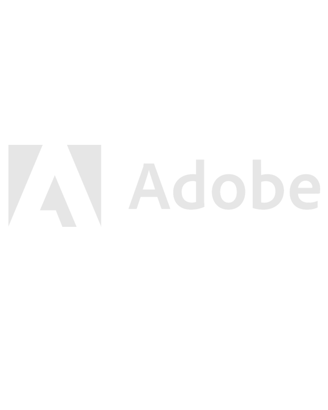 Adobe logo in light gray on a white background